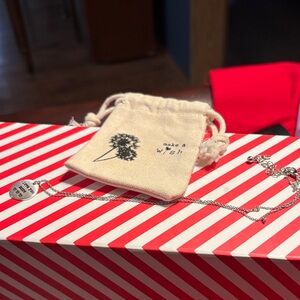 NWOT Silver Chain Necklace with Charm engraved with I love you more